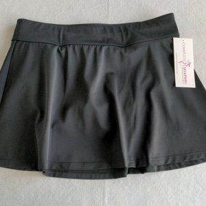 Swim Bottom SwimSkirt with Brief, 16" Long, Black, Large, NWT, Slimming, Active